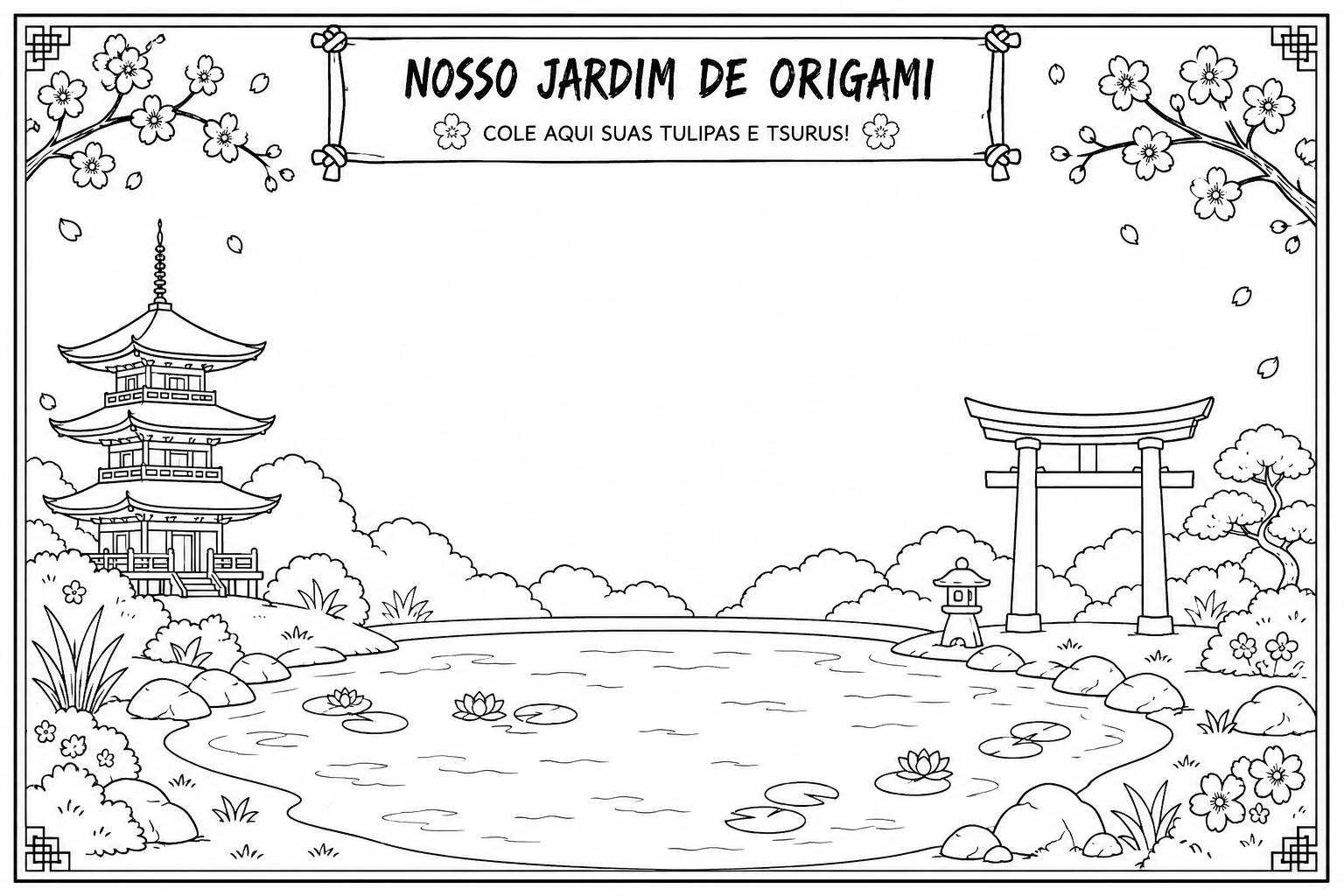 Página interna da apostila: Nosso Jardim de Origami
